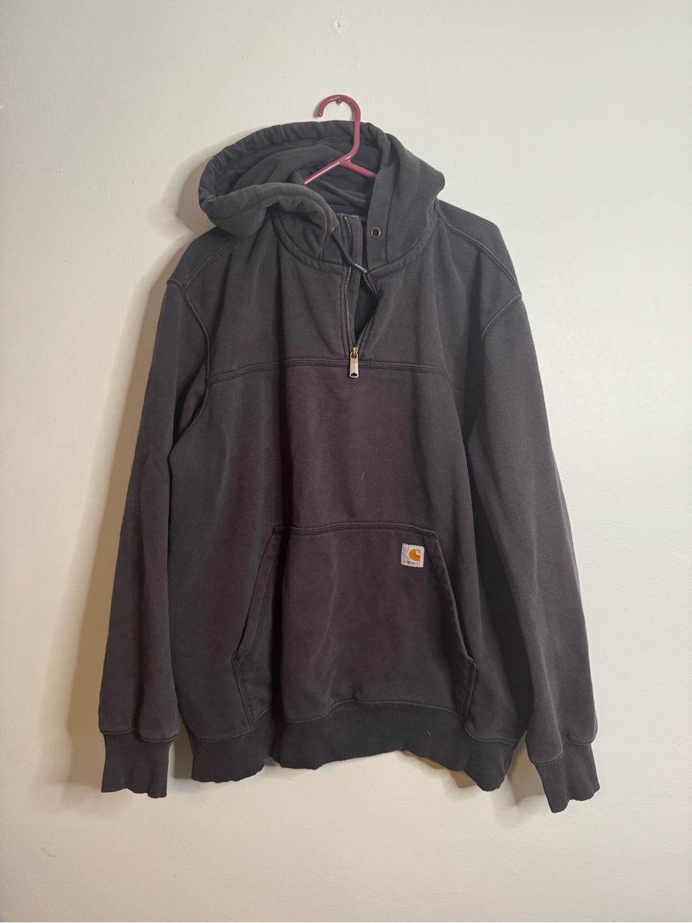 Carhartt Grey Hooded Work Pullover (XL)